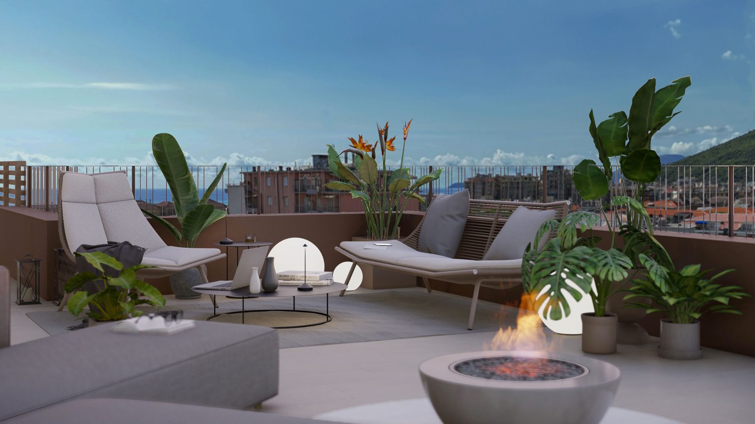 Appartamento 14A Terrazza esterna sera - Residenze Civico 12 Loano